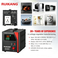 Stabilisateur de tension automatique monophasé 220V CA avec écran LCD, contrôle par relais, bobinage en aluminium, protection contre les surtensions et temporisation