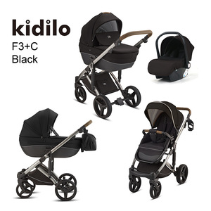 <span class=keywords><strong>Passeggino</strong></span> Trio Kidilo con Seduta Alta per Neonati Leggero Pieghevole Bidirezionale con Ammortizzatore e Doppio Cestello - Product Image 4