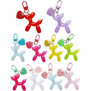 Aesthetic Gift Jelly Balloon Dog Keychain for Girls Cute Poodle Keyring Bag Charm <b>Purse</b> Pendant Christmas Birthday Favors RTS - Product Image 1