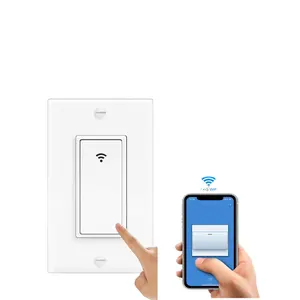 US มาตรฐาน Tuya Zigbee WiFi รีโมทคอนโทรลสวิตช์ไฟผนัง1แก๊ง Alexa สมาร์ทปุ่มสวิทช์