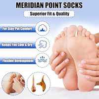 Chaussettes en coton d'acupression pour la réflexologie des pieds avec ensembles de bâtons d'outils de massage