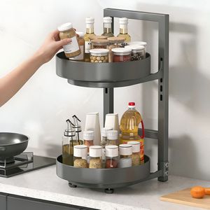 Estante giratorio multicapa para condimentos, organizador ajustable de especias para el rincón de la cocina - Product Image 3