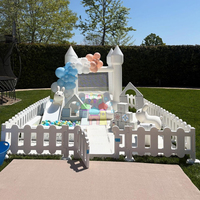 Aire de jeux gonflable intérieure pour tout-petits avec piscine à balles, équipement de jeu souple, blanc, pour usage commercial (écoles, centres commerciaux)