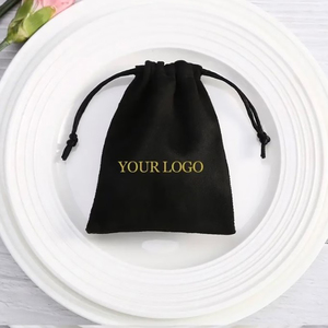 Custom Logo Velvet <b>Drawstring</b> <b>Pouches</b> for Small Ring Earring Bracelet Jewellery Packaging Watch and Wine Gift Bags - Product Image 2