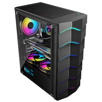 Boîtier d'ordinateur de jeu Hongyi Table Vertical SPCC HD Audio ARGB Light Panel Micro ATX /ATX avec ventilateur RGB