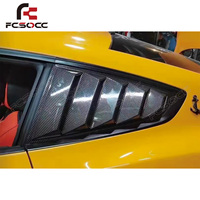 Volet de fenêtre arrière en fibre de carbone pour Ford Mustang 2015-2021, cache de fenêtre latérale de pare-chocs arrière, pièces automobiles