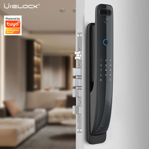 Serrure de porte intelligente WIFI à économie d'énergie avec caméra anti-<span class=keywords><strong>espion</strong></span>, mot de passe, noire, pour entrée familiale, serrure de porte électronique - Product Image 1