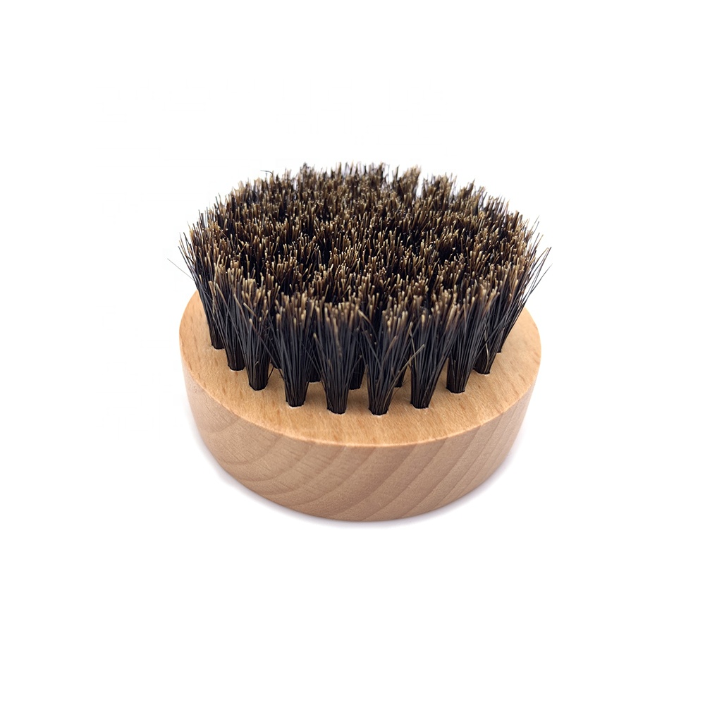 Factory Wholesale Wooden Bamboo Handle Round Beard Brush for Men