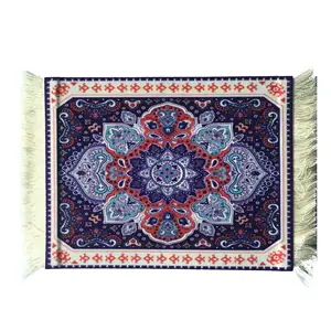 Cetakan Kustom Karpet Persia Mousepad Karpet Tenun Mouse Pad dengan Tasell Muslim Mat
