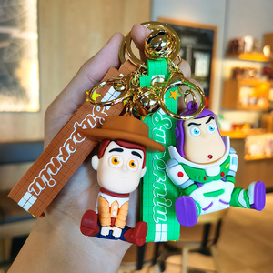 Porte-clés pendentif poupée 3D Porte-clés adorable dessin animé Toy Story Buzz Light year Woody Porte-clés anti-perte de voiture Porte-clés accessoires de sac - Product Image 3