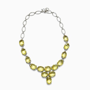 925 Sterling Silver Lemon Topaz <b>Statement</b> <b>Necklace</b> Handmade Gemstone Jewelry for Women - Product Image 2
