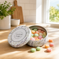 Boîte en métal ronde personnalisée avec logo imprimé pour emballage de baume, crème, bougie, bonbons, cadeaux, stockage, vente en gros, OEM, ODM, boîtes vides