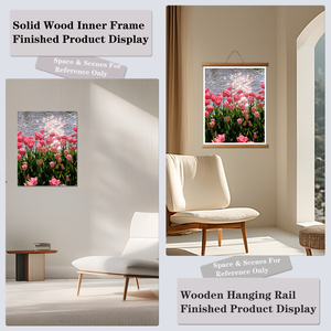 Paint by Numbers Canvas Art Kit Pink Tulips Lake Scene Rectangle Digital Printing Handmade DIY Oil Painting 40x50cm - Product Image 6