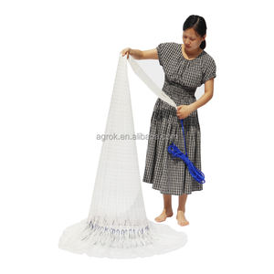 AlotFish Filet de pêche à la main 6 pieds 3/8 Sq avec poche de fond, couleur olive, monofilament Vinylon 0.28mm PA, lest en chaîne de plomb, profondeur 6 pieds - Product Image 3