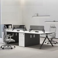 Mobilier de bureau moderne intelligent haut de gamme sur mesure, poste de travail pour 6 personnes, mobilier de bureau avec chemin de câbles