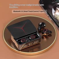   Écouteurs de jeu 5.3 intra-auriculaires sans fil à faible latence, étanches, avec lumière d'ambiance LED