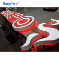 Letreros con letras del alfabeto retroiluminadas acrílicas, decoración Led para exteriores, publicidad, letras retroiluminadas, letras de canal 3D, letrero de luces