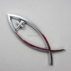 एब्स क्रोम मछली के आकार की स्टाइलिश कार लोगो स्टिकर और भ्रूण - Product Image 4