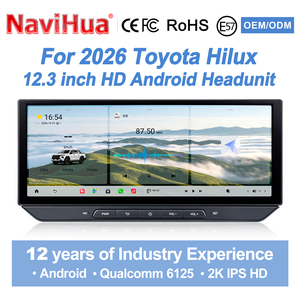 NaviHua สำหรับ Toyota Hilux 2026 อุปกรณ์อัพเกรดรถยนต์ หน้าจอ HD 12.3 นิ้ว ระบบ Android มัลติมีเดีย Carplay เครื่องเล่นสเตอริโอในรถยนต์ GPS DSP ชุดหัวหน้าวิทยุ - Product Image 1