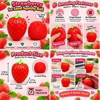 Jouet anti-stress tendance en forme de fraise réaliste, malléable, sensoriel et croquant pour la maison et le bureau