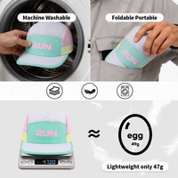 Casquettes de course non structurées avec logo réfléchissant personnalisé Casquette à 5 panneaux en polyester respirant pour sport de plein air camping-car
