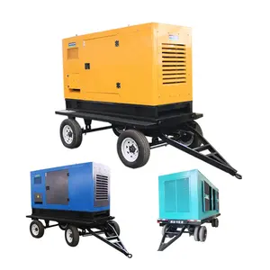 Generator pabrik 50hz 40kw, set generator diesel tipe trailer senyap 50kva genset portabel