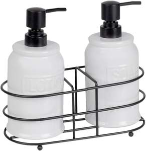 Dispensador de champú de cerámica de estilo Simple, botella de loción de cerámica recargable para jabón orgánico líquido, decoración de <span class=keywords><strong>baño</strong></span> de manos, logotipo personalizado - Product Image 2