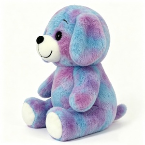 Customized Tie-dye dog plush toy, blue purple puppy stuffed animal, fluffy sitting dog plush, cute big-eyed puppy plushie - Product Image 4
