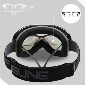 แว่นตาสกีป้องกันรังสียูวี 400 แว่นตาสโนว์บอร์ด เลนส์โพลาไรซ์แบบกระจกเงา ผลิตตามแบบ OEM แว่นตาสำหรับกีฬาหิมะ แว่นตาสกีเพื่อความปลอดภัย รับทำโลโก้ตามสั่ง - Product Image 6