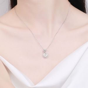 Kalung Liontin Mutiara Air Tawar Alami 9mm Bentuk T dengan Kunci Moissanite, Perak 925, Perhiasan Wanita, 8 Pilihan Desain Kustom Pabrik - Product Image 5