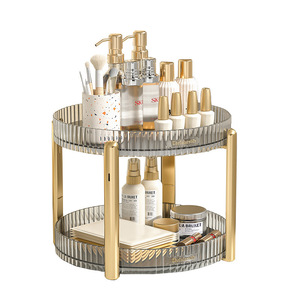 Rotating Cosmetic Storage <b>Shelf</b> <b>Plastic</b> Multi Purpose Rotatable Makeup Organizer Bathroom Desktop Perfume Skin Care Holder Tray - Product Image 5