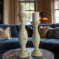 Minable blanc résine fait à la main Durable Table de noël bougie support pour cheminée décor à la maison salon