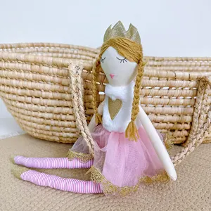 北欧风格可爱金发仙女娃娃女孩婴儿睡觉娃娃布艺玩具毛绒北欧风格儿童装饰儿童礼物