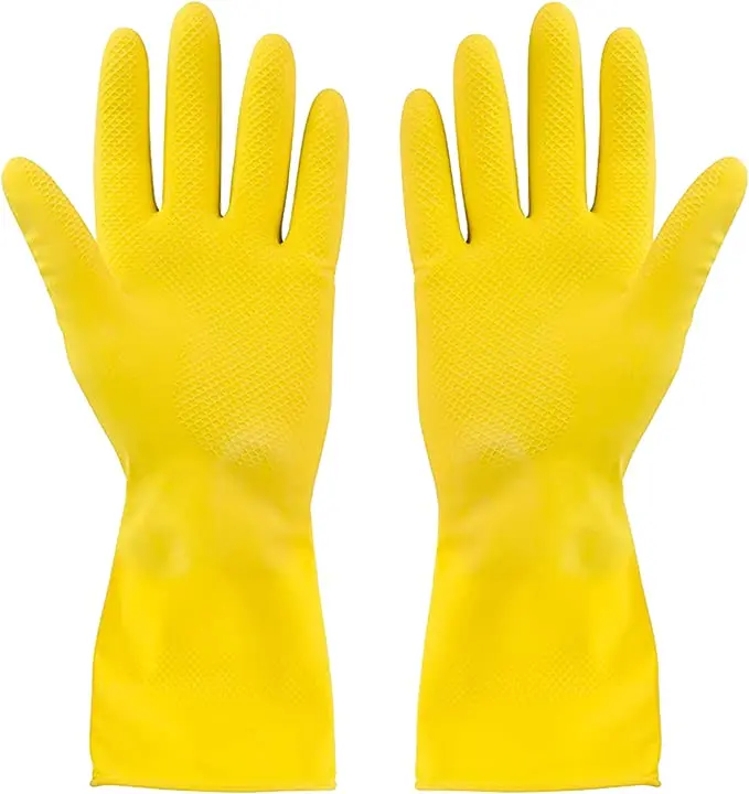 Cheap Kitchen Cleaning Oil Resistant Natural Household 100% Latex Gloves For Dishwashing