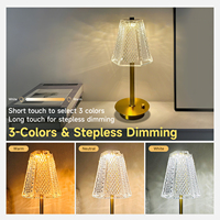 Kabelloses Design für Elegante Wohnambiente USB-Betriebene Dimmbare Gold-Kristall Tischlampe Fabrik Mode Großhandel