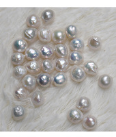 Perles d'eau douce baroques Edison naturelles froissées de qualité AAA, 11-12 mm, blanches, pour la fabrication de bijoux, certifiées par un tiers, vente en gros