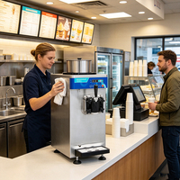 Machine à crème glacée molle C9 avec technologie de pasteurisation |   Machine à table commerciale sans entretien pendant 14 jours