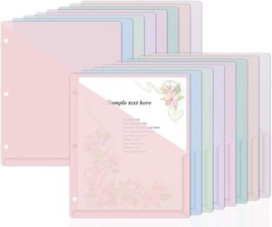 A4 bảo vệ trong suốt với đục lỗ 3-Ring chất kết dính nhựa tập tin thư mục túi văn phòng trường kinh doanh tài liệu phân loại và lưu trữ. - Product Image 1