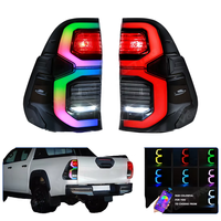 Nouveau feu arrière LED GR RGB pour Hilux Revo Rocco 2016-2021 2024, lentille fumée/teintée, couvercle rouge, feu arrière LED 12V