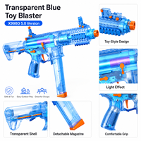 X998G Mainan Gel Blaster Transparan Biru Versi 5.0 Efek Cahaya Terprogram Mainan Luar Ruangan untuk Grosir AS UE