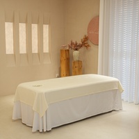 Drap plat jaune clair pour table de massage, housse de lit facial personnalisée multicolore et respectueuse de la peau