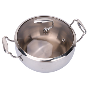 Marmite Classique en Acier Inoxydable Compatible Induction Antiadhésive Qualité Alimentaire Durable pour Mijoter et Faire Bouillir les Soupes avec Couvercle en Verre pour Tous Types de Cuisinières - Product Image 3