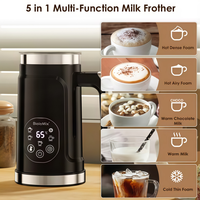 Mousseur à lait électrique 110/240V, écran tactile en plastique, 300ml, 5 en 1, entièrement automatique, haute efficacité, pour la maison, café turc, latte