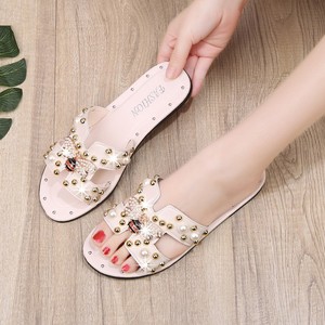 Sandalias Planas de Verano con Lazo de Diamantes de Imitación y Perlas, Estilo Casual y Elegante para Mujer - Product Image 2