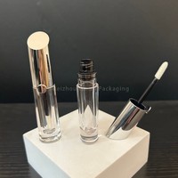 ISMAN Tubes de brillant à lèvres transparents de luxe à paroi épaisse de 4,5 ml avec capuchon incliné argenté, conteneur de rouge à lèvres liquide, emballage cosmétique haut de gamme