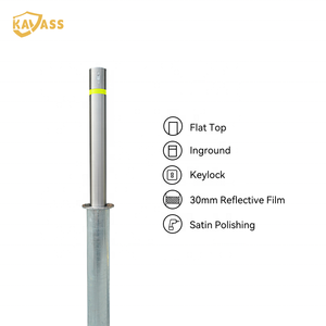 KVS 114mm 316SS Retractable Bollard Manual Telescopic Safety <strong>Post</strong> with Bridge Handle and Keylock for Coastal Driveway Security - Product Image 2