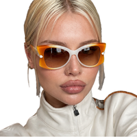 Nouvelles lunettes de soleil unisexes papillon œil de chat rétro polyvalentes style européen et américain, monture intégrale, protection UV400, verres PC verts, pour la photographie de rue