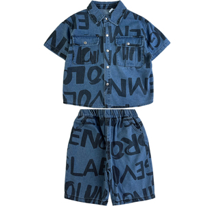 Nuovo Completo Estivo in Denim per Bambini 2026, Set Due Pezzi con Camicia a Maniche Corte Sottile, Abbigliamento Trendy e Fresco per Bambini - Product Image 6