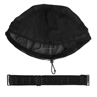 Bonnet de perruque en maille de polyester Leeons avec cordon de serrage et bande élastique en silicone réglable