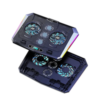 Support de refroidissement pour ordinateur portable pliable, alimenté par USB, support de refroidissement pour ordinateur portable de jeu, 2 ports USB, 2 contrôleurs de vitesse, design ergonomique, en stock